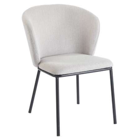 PACK DE 2 SILLAS COMEDOR MARGOT TEJIDO BEIGE / NEGRO