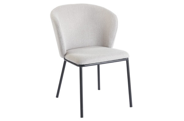 PACK DE 2 SILLAS COMEDOR MARGOT TEJIDO BEIGE / NEGRO