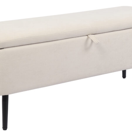 BAUL TAPIZADO MAISON 110 x 40 CM MICROFIBRA CREMA