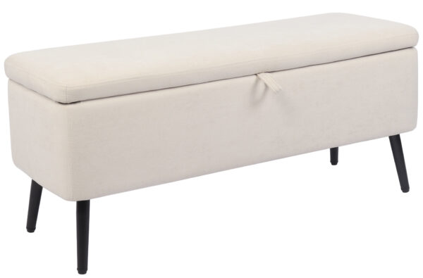 BAUL TAPIZADO MAISON 110 x 40 CM MICROFIBRA CREMA