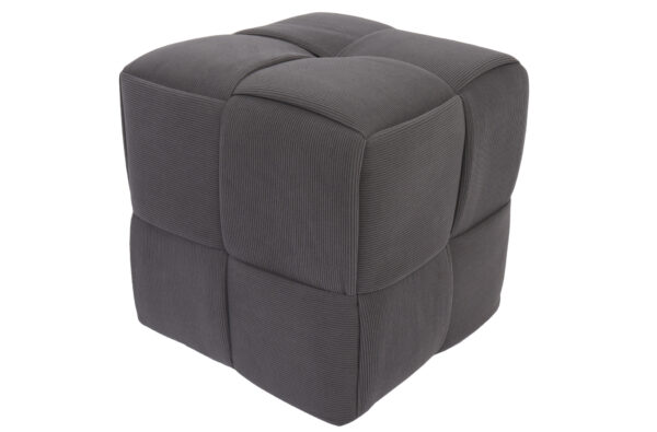 PUFF 45 X 45 CM CORDUROY GRIS