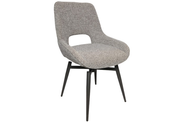 PACK DE 2 SILLAS DE COMEDOR GIRATORIA DARA TEJIDO GRIS.