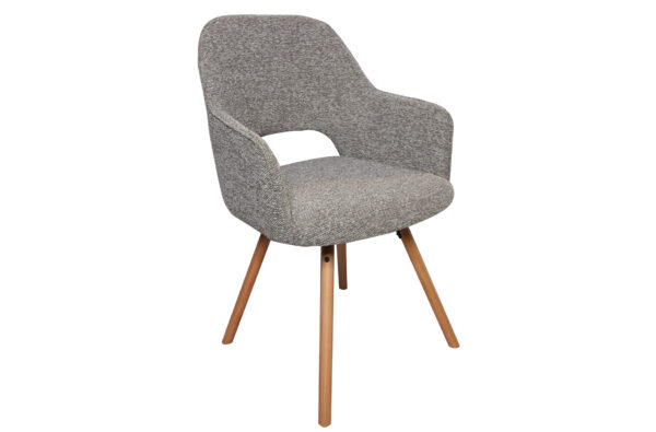 PACK DE 2 SILLAS  DE COMEDOR GIRATORIA RIMOR TEJIDO GRIS.