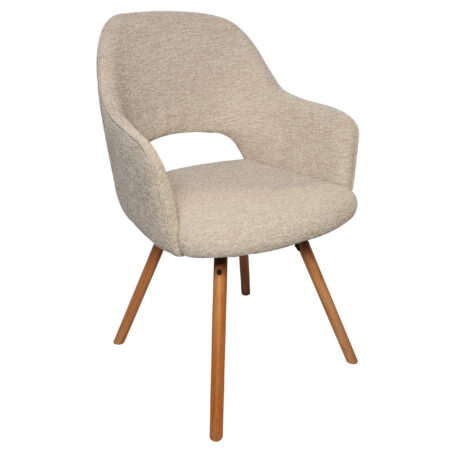 PACK DE 2 SILLAS DE COMEDOR GIRATORIA RIMOR TEJIDO BEIGE.