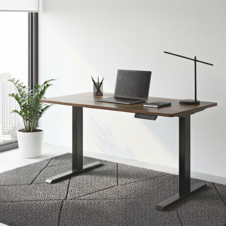 MESA ESTUDIO MOTORIZADA 120 x 60 CM NOGAL / NEGRO