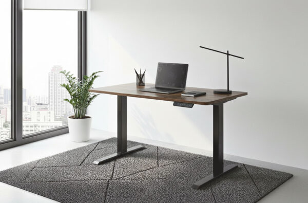 MESA ESTUDIO MOTORIZADA 120 x 60 CM NOGAL / NEGRO