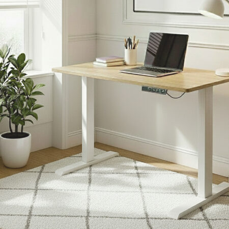MESA ESTUDIO MOTORIZADA 120 X 60 OAK / BLANCO