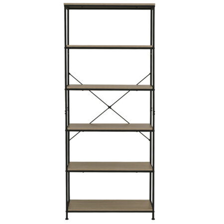 ESTANTERIA 6 ESTANTES DECK 75 X 180 CM OAK / NEGRO