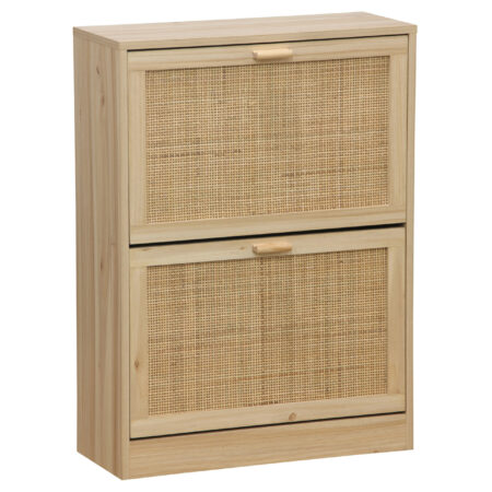 ZAPATERO DECOR 60 x 24 CM PINO / RATTAN.