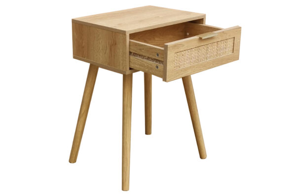 MESILLA DE NOCHE 40 x 30 CM FREYA PINO / RATTAN.