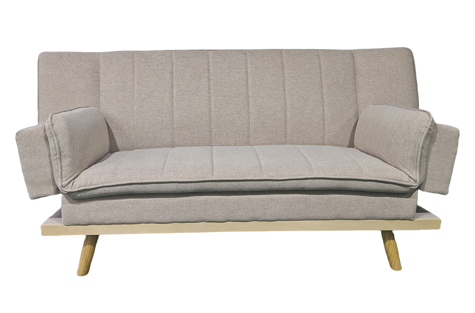 SOFA CAMA LOUNGE XL 114 x 189 CM TEJIDO BEIGE - Imagen 3