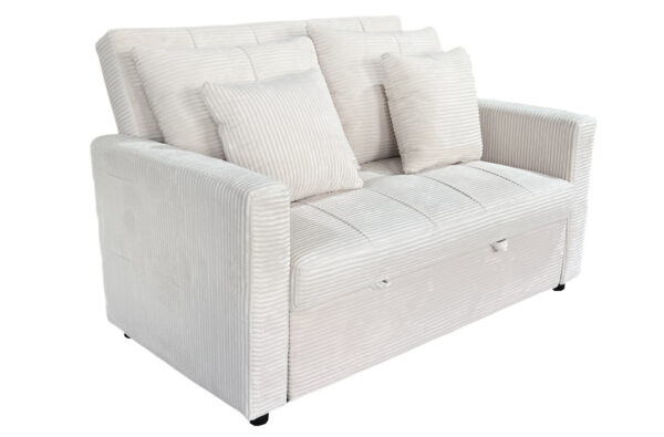 SOFA CAMA DIVAN 140 CM CORDUROY CREMA