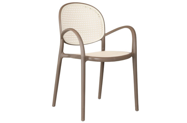 PACK DE 4 SILLONES MASIA POLIPROPILENO TOPO / RATTAN.