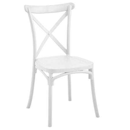 PACK DE 4 SILLAS POLIPROPILENO CROSSBACK BLANCO.