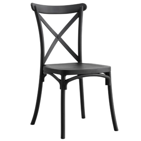PACK DE 4 SILLAS POLIPROPILENO CROSSBACK NEGRO.