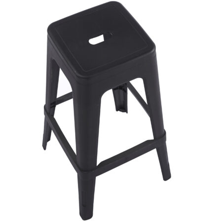 PACK DE 4 TABURETES ALTO TOLIX PP NEGRO.