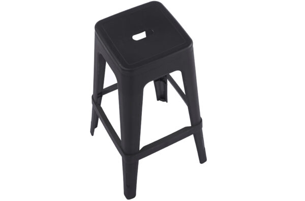 PACK DE 4 TABURETES ALTO TOLIX PP NEGRO.