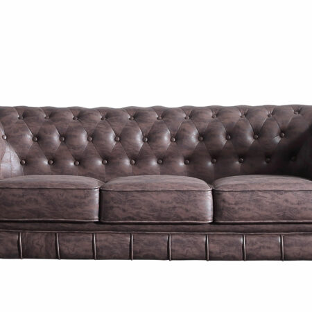 SOFÁ CHESTERFIELD 3 PLAZAS CHOCOLATE VINTAGE
