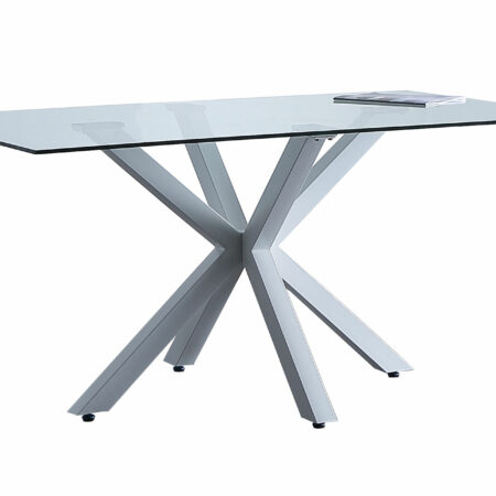 MESA COMEDOR FIJA CROSS 160 x 90 CM  BLANCO.