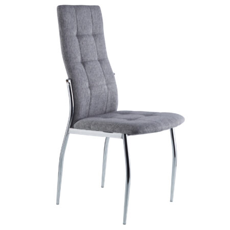 PACK DE 4 SILLAS COMEDOR DIANA TEJIDO GRIS / CROMO