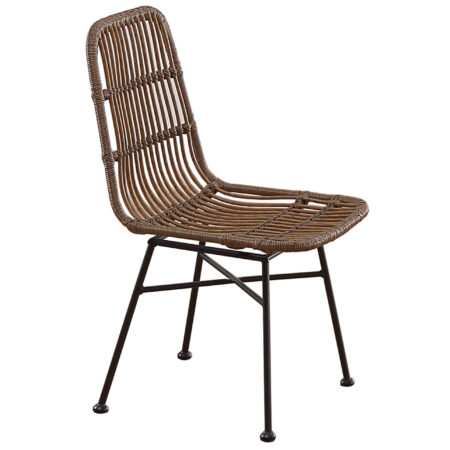 PACK DE 4 SILLAS COMEDOR THAI RATTAN SINTÉTICO  MARRON / NEGRO.