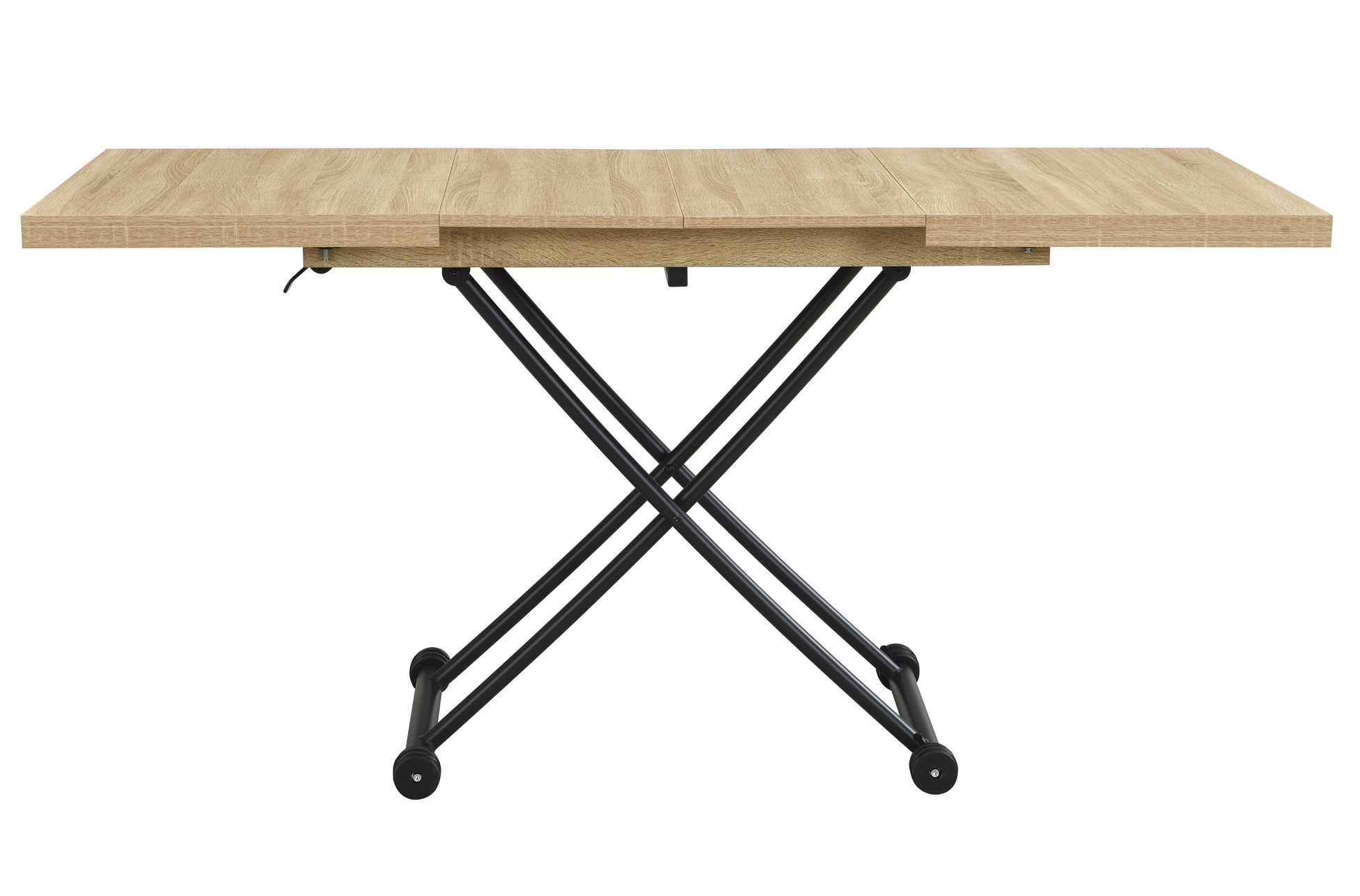 MESA CENTRO ELEVABLE Y EXTENSIBLE 100 - 130 - 160 CM TAYLOR OAK / NEGRO. - Imagen 7