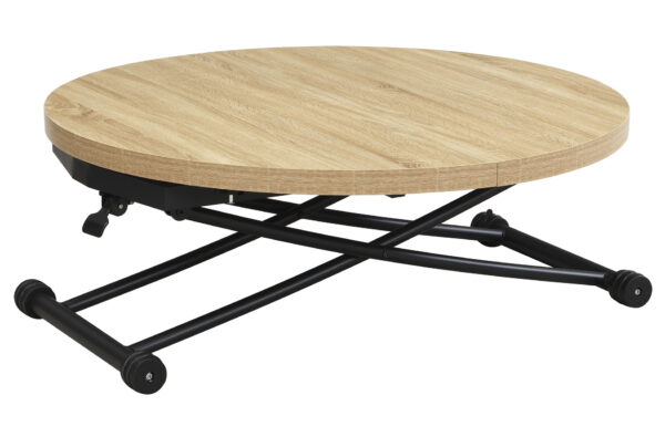 MESA CENTRO ELEVABLE Y EXTENSIBLE 100 - 140 CM GAGA OAK / NEGRO