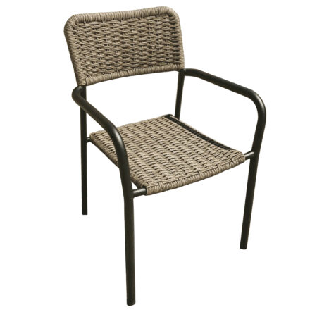 PACK DE 2 SILLAS DE EXTERIOR SAVA MIMBRE / NEGRO