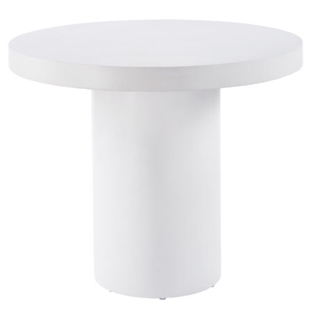 MESA REDONDA 90 CM MICROCEMENTO BLANCO