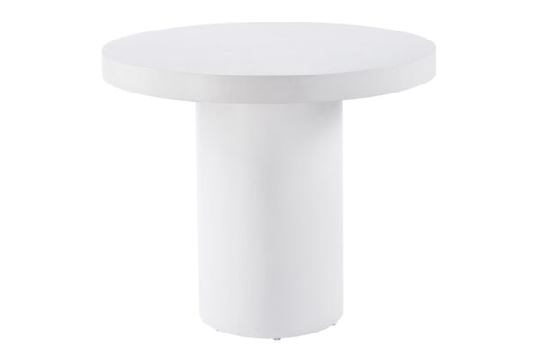 MESA REDONDA 90 CM MICROCEMENTO BLANCO