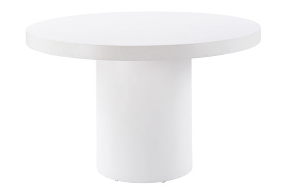 MESA REDONDA 120 CM MICROCEMENTO BLANCO